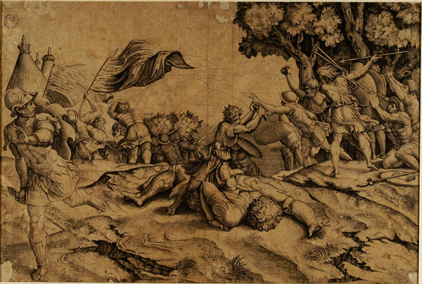 Raimondi Marcantonio e Musi Agostino detto Agostino Veneziano (?) - Davide decapita Golia